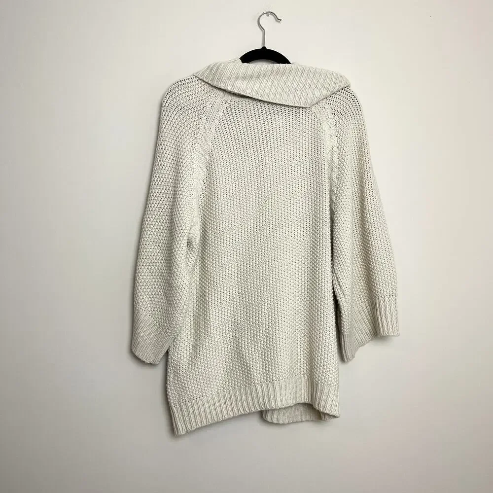 Cliche Wool Blend Knit Cowl Neck Long Lined Cozy Pullover‎ Sweater Stretch Sz M